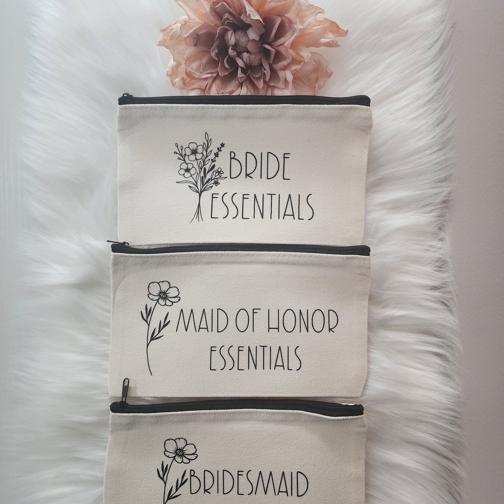 Bridal Party Essentials Pouches Set Of 3